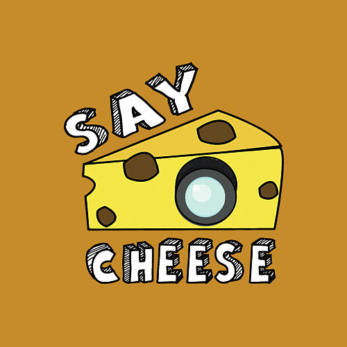 Мужской свитшот Say cheese / Горчичный – фото 3