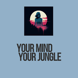 Свитшот хлопковый мужской Your mind your jungle, цвет: мягкое небо — фото 2