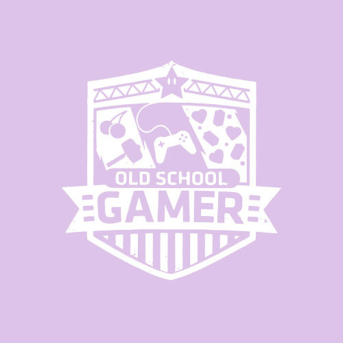 Мужской свитшот Old gamer badge / Лаванда – фото 3