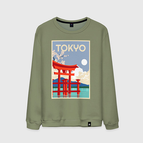 Мужской свитшот Tokyo - japan / Авокадо – фото 1