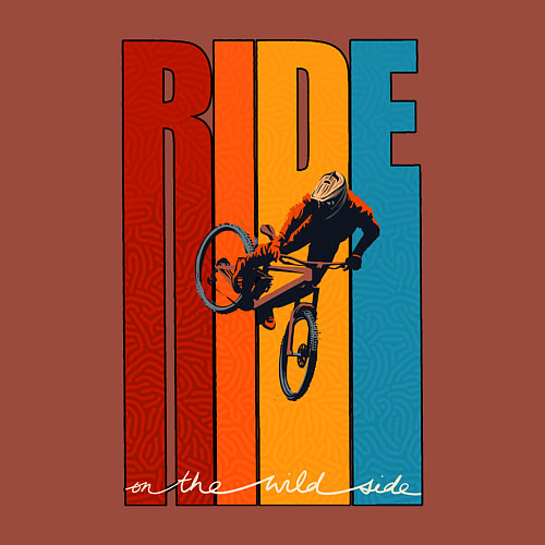 Мужской свитшот MTB - ride / Кирпичный – фото 3