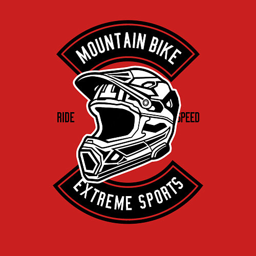 Мужской свитшот Mountain bike helmet / Красный – фото 3