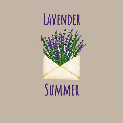 Мужской свитшот Lavender Summer - букет лаванды в конверте / Миндальный – фото 3