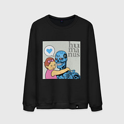 Свитшот хлопковый мужской Гуманизм, цвет: черный