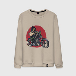 Свитшот хлопковый мужской Biker red sun, цвет: миндальный
