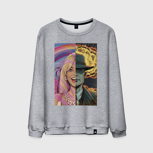 Мужской свитшот Barbie Oppenheimer / Меланж – фото 1