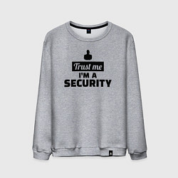 Свитшот хлопковый мужской Верь мне я охранник, цвет: меланж