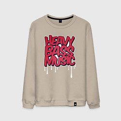 Свитшот хлопковый мужской Heavy bass music, цвет: миндальный