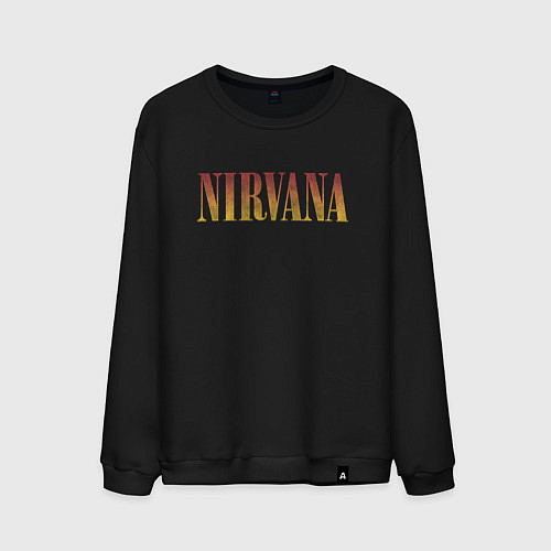 Мужской свитшот Nirvana logo / Черный – фото 1