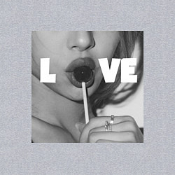 Свитшот хлопковый мужской Непристойная девушка с чупа чупсом, цвет: меланж — фото 2