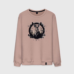 Свитшот хлопковый мужской Кролик и часы - Алиса в стране чудес, цвет: пыльно-розовый