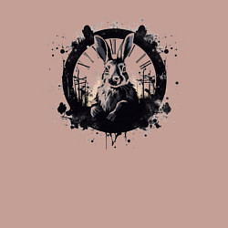 Свитшот хлопковый мужской Кролик и часы - Алиса в стране чудес, цвет: пыльно-розовый — фото 2