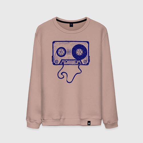 Мужской свитшот Music cassette / Пыльно-розовый – фото 1