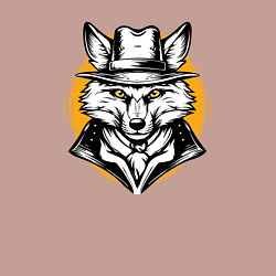 Свитшот хлопковый мужской Лис в шляпе Дикий Запад, цвет: пыльно-розовый — фото 2