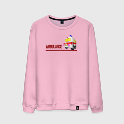 Свитшот хлопковый мужской Машинка 03, цвет: светло-розовый