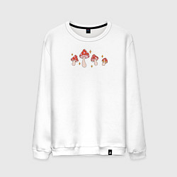 Мужской свитшот Грибы мухоморы в ретро стиле