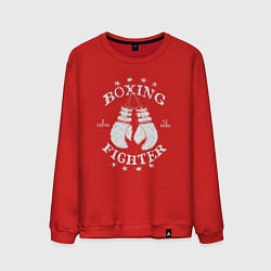 Свитшот хлопковый мужской Boxing fighter, цвет: красный