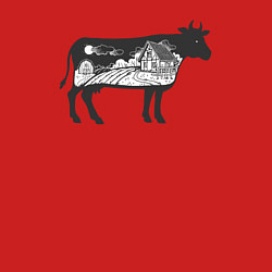 Свитшот хлопковый мужской Домик в деревне, цвет: красный — фото 2