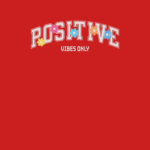 Мужской свитшот Positive vibes only / Красный – фото 3