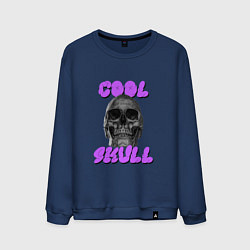 Свитшот хлопковый мужской Cool Skull, цвет: тёмно-синий