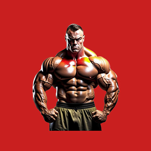 Мужской свитшот Бодибилдер руки в боки / Красный – фото 3