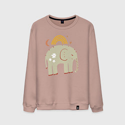Свитшот хлопковый мужской Elephants world, цвет: пыльно-розовый