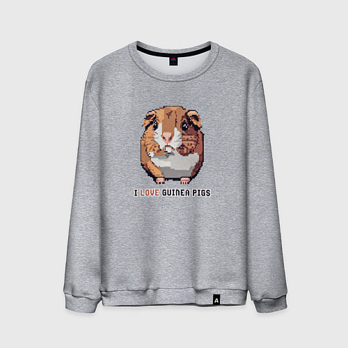 Мужской свитшот Пиксель морская свинка / Меланж – фото 1