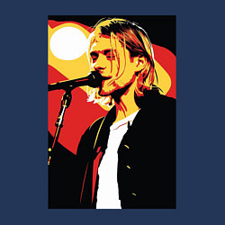 Свитшот хлопковый мужской Курт Кобейн с микрофоном, цвет: тёмно-синий — фото 2