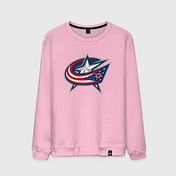 Свитшот хлопковый мужской Columbus blue jackets - hockey team - emblem, цвет: светло-розовый