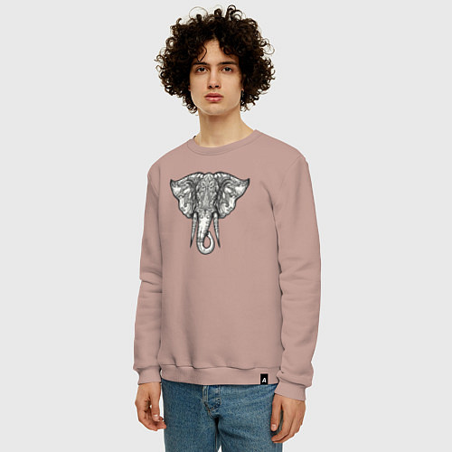 Мужской свитшот India elephant / Пыльно-розовый – фото 3