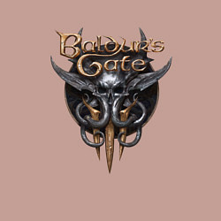 Свитшот хлопковый мужской Baldurs Gate 3 - logotype, цвет: пыльно-розовый — фото 2