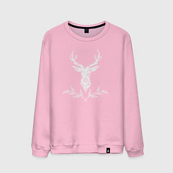 Свитшот хлопковый мужской Deer flowers, цвет: светло-розовый