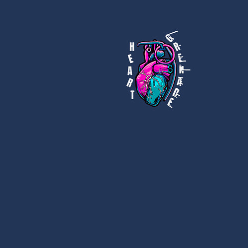 Мужской свитшот Heart grenade - сердечная граната / Тёмно-синий – фото 3