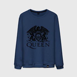 Свитшот хлопковый мужской Queen - logo, цвет: тёмно-синий