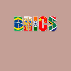 Свитшот хлопковый мужской Надпись: BRICS, цвет: пыльно-розовый — фото 2