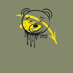 Свитшот хлопковый мужской Медведь в стиле urban, цвет: авокадо — фото 2