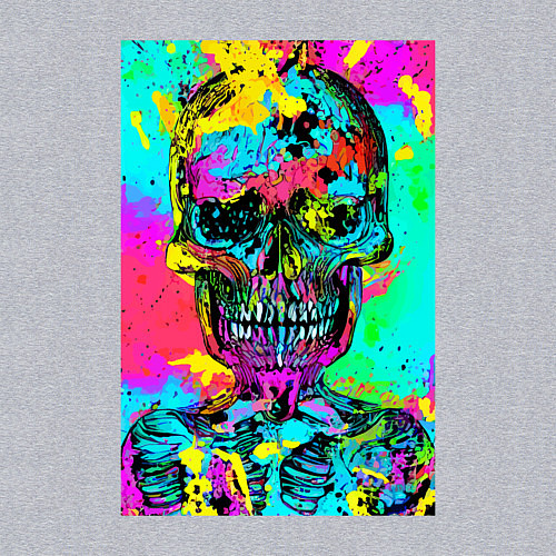 Мужской свитшот Cool skull - pop art - vogue / Меланж – фото 3