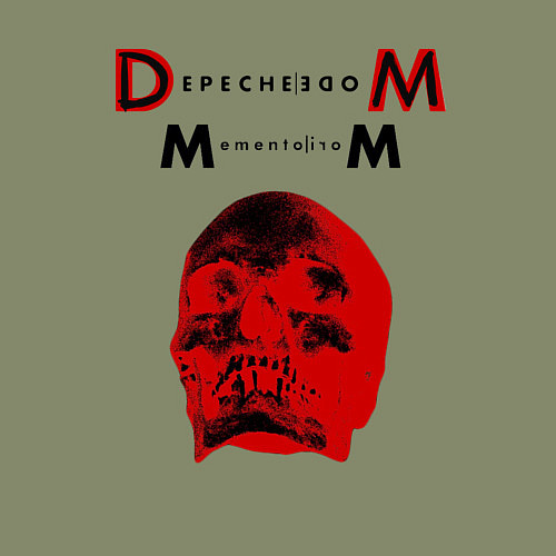 Мужской свитшот Depeche Mode 2023 Memento Mori - Red Skull 01 / Авокадо – фото 3