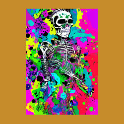 Свитшот хлопковый мужской Funny skeleton - pop art, цвет: горчичный — фото 2