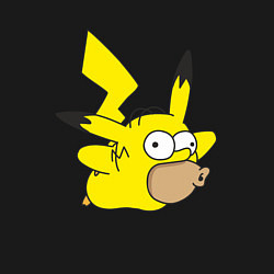 Свитшот хлопковый мужской Гомер Пикачу Я лечу, цвет: черный — фото 2