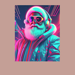 Свитшот хлопковый мужской Модный Санта в неоновом свете, цвет: пыльно-розовый — фото 2