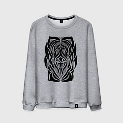 Свитшот хлопковый мужской Tribal Abstract Mask, цвет: меланж