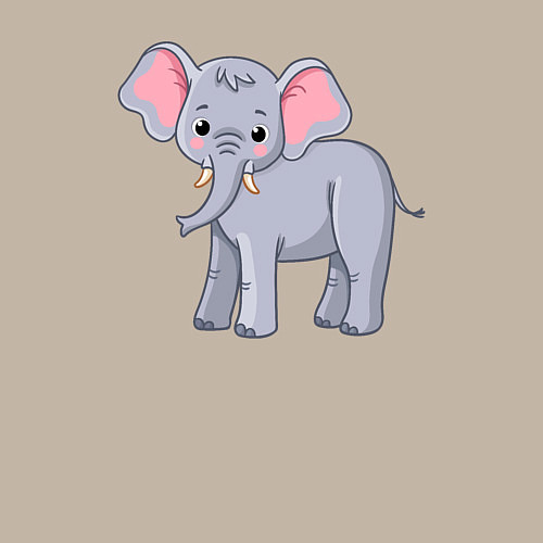 Мужской свитшот Сute elephant / Миндальный – фото 3