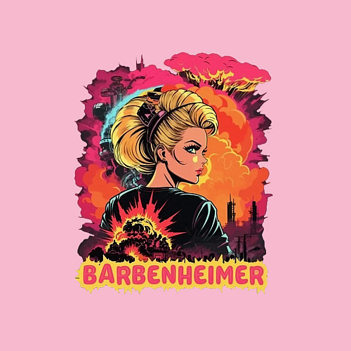 Мужской свитшот Barbenheimer Barbie Oppenheimer / Светло-розовый – фото 3