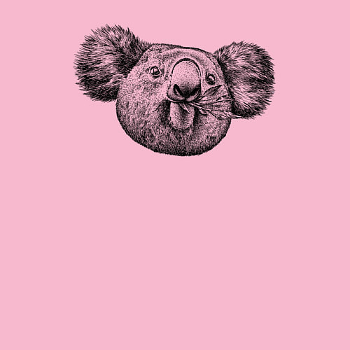 Мужской свитшот Коала морда / Светло-розовый – фото 3