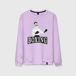 Свитшот хлопковый мужской Boxing man, цвет: лаванда