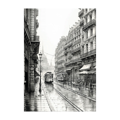 Мужской свитшот Черно-белый париж / Белый – фото 3