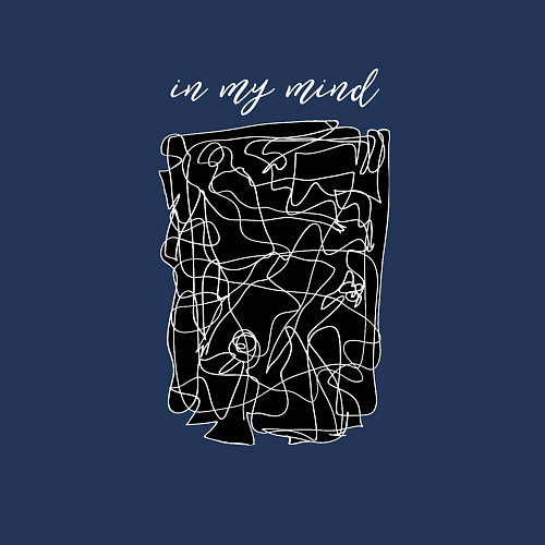 Мужской свитшот In my mind / Тёмно-синий – фото 3
