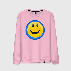 Свитшот хлопковый мужской Смайлик улыбающийся эмодзи, цвет: светло-розовый