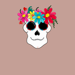 Свитшот хлопковый мужской Череп с венком, цвет: пыльно-розовый — фото 2